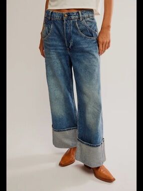 We The Free Final Countdown Women's Wide-Leg Blue Jeans